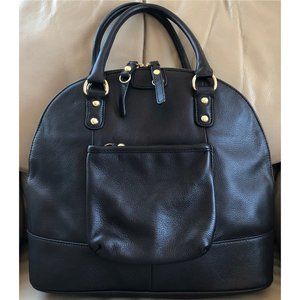 Latico Black Genuine Leather Satchel Dome Bag